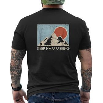 Keep Hammering Mountain Sun Trail Runner Mens Back Print T-shirt - Thegiftio UK