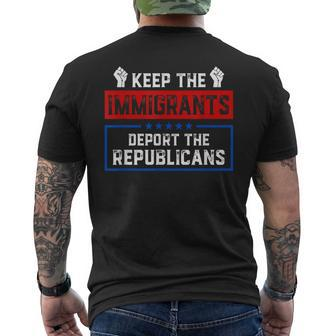 Keep The Immigrants Deport The Republicans Men's T-shirt Back Print - Monsterry DE