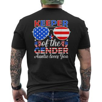 Keeper Of The Gender Auntie Loves You 4Th Of July Men's T-shirt Back Print - Monsterry AU
