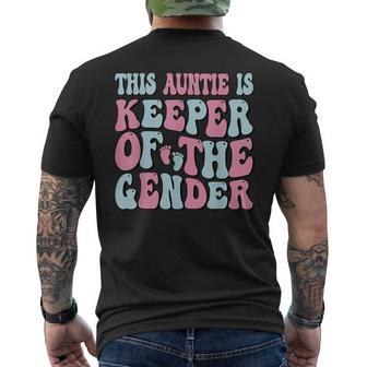 Keeper Of The Gender Auntie Gender Reveal Auntie Baby Shower Men's T-shirt Back Print - Monsterry