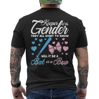 Keeper Of The Gender Bat Or Bow Gender Reveal For Men's T-shirt Back Print - Monsterry AU