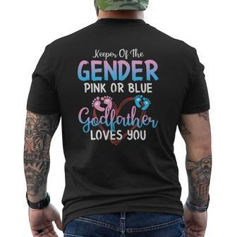 Keeper Of The Gender Pink Or Blue Godfather Loves You Daddy Mens Back Print T-shirt | Mazezy