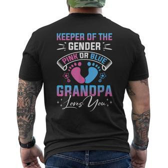 Keeper Of The Gender Pink Or Blue Grandpa Loves You Men's T-shirt Back Print | Seseable CA