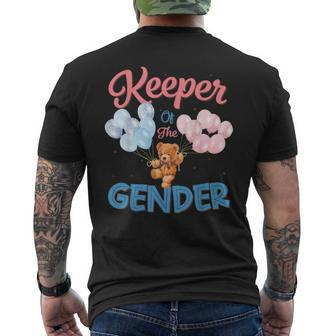 Keeper Of The Gender Reveal Baby Bear Balloons Party Men's T-shirt Back Print - Monsterry AU
