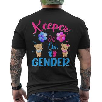 Keeper Of The Gender Reveal Bear Balloons Men's T-shirt Back Print - Monsterry AU