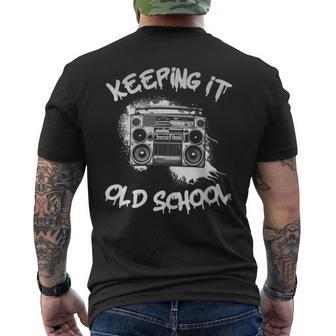 Keeping It Old School Vintage Boombox 80S Hip Hop Graffiti Men's T-shirt Back Print - Monsterry