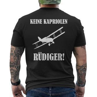 Keine Kapriolen Rüdiger Kurzärmliges Herren-T-Kurzärmliges Herren-T-Shirt, Lustiges Flugzeug Motiv, Meme - Seseable