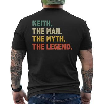 Keith The Man The Myth The Legend Vintage For Keith Men's T-shirt Back Print - Monsterry AU