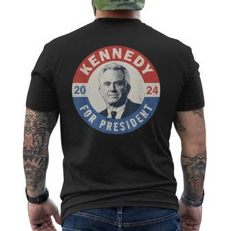 Kennedy For President 2024 Vintage Button Men's T-shirt Back Print | Mazezy