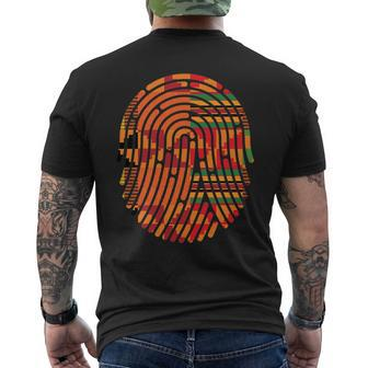 Kente Pattern African Ghana Style Fingerprint Black Pride Men's T-shirt Back Print - Monsterry CA