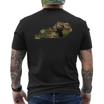 Kentucky Deer Hunter Camo Camouflage Men's T-shirt Back Print - Monsterry
