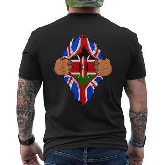 Kenyan Blood Inside Me Kenya Flag British Flag Men's T-shirt Back Print - Thegiftio UK