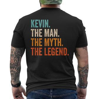 Kevin The Man The Myth The Legend First Name Kevin Men's T-shirt Back Print - Seseable