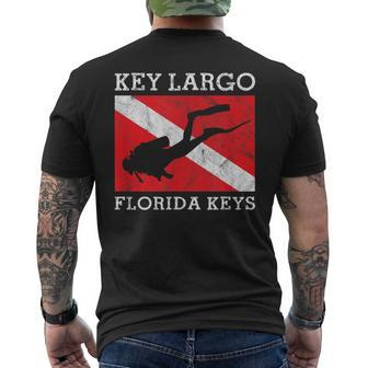 Key Largo Florida Scuba Dive Flag Souvenir Men's T-shirt Back Print - Thegiftio UK
