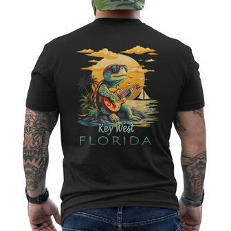 Key West Florida Keys Vacation Turtle Men's T-shirt Back Print - Seseable