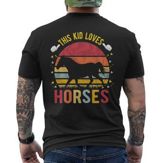 This Kid Loves Horses Boys And Girls Horse Men's T-shirt Back Print | Mazezy