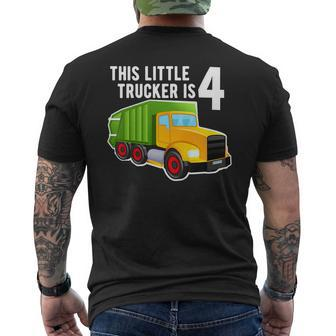 Kids 4Th Birthday Boys Garbage Truck Cool 4 Year Old Mens Back Print T-shirt - Thegiftio UK