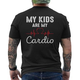My Kids Are My Cardio Father's Day Dad Mens Back Print T-shirt | Mazezy