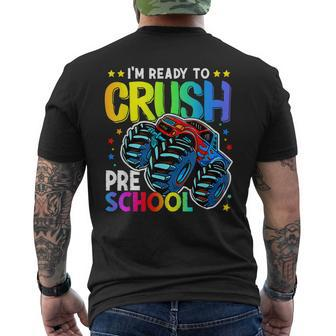 Kids Crush Preschool Monster Truck Back To School Boys Mens Back Print T-shirt - Thegiftio UK