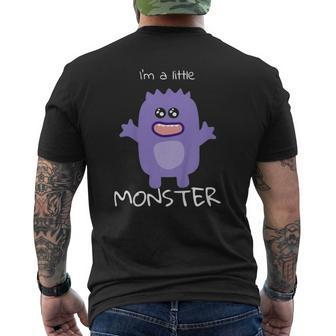 Kids Kids Matching Little Kids I'm A Little Monster Mens Back Print T-shirt | Mazezy