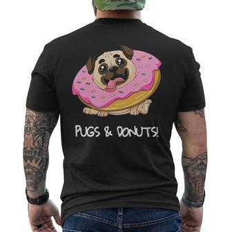 Kids Pugs & Donuts Pug Lover Candy Fan Girl Men's T-shirt Back Print | Mazezy