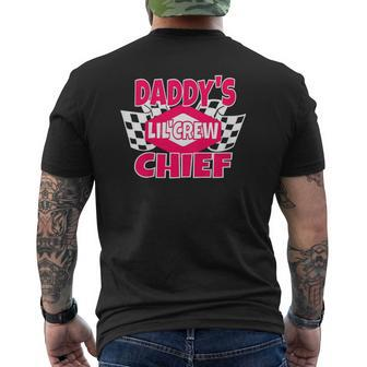 Kids Racing S Daddy's Lil Crew Chief S Pit Crew Mens Back Print T-shirt | Mazezy AU