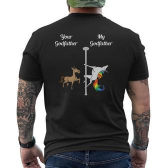 Kids Your Uncle My Godfather You Me Dancing Unicorn Mens Back Print T-shirt | Mazezy