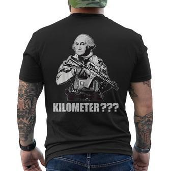 What Is A Kilometer George Washington Meme 4Th Of July Men's T-shirt Back Print - Monsterry DE