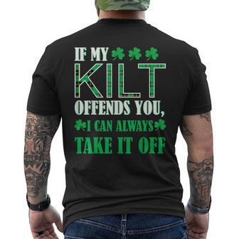 If My Kilt Offends You St Patrick's Day Men's T-shirt Back Print - Monsterry UK