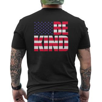 Be Kind 4Th Of July Usa Flag America American Mens Back Print T-shirt - Seseable
