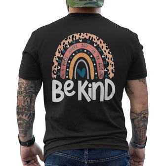 Be Kind Anti Bullying Orange Unity Day Leopard Raibow Men's T-shirt Back Print - Seseable