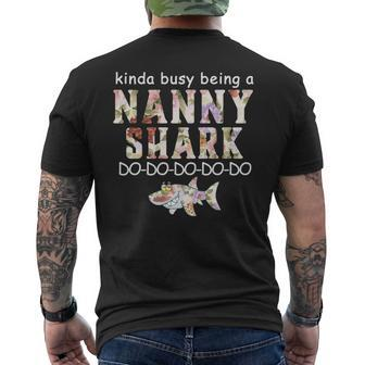Kinda Busy Being A Nanny Shark Men's T-shirt Back Print | Mazezy