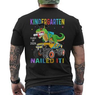 Kindergarten Graduation Class 2024 Graduate Dinosaur Boys Men's T-shirt Back Print - Seseable