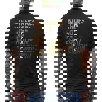Kindness Peace Equality Inclusion Diversity Melanin Blm Men's T-shirt Back Print - Monsterry