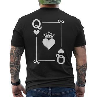 King & Queen Of Hearts Matching Couple Queen Of Hearts Men's T-shirt Back Print - Monsterry