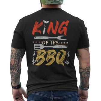 King Of The Bbq Dad Grilling Bbq Fathers Day Men Men's T-shirt Back Print - Monsterry AU