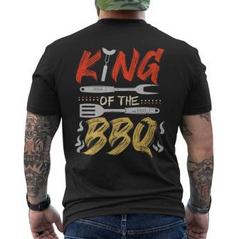 King Of The Bbq Dad Grilling Bbq Fathers Day Men Men's T-shirt Back Print - Thegiftio UK