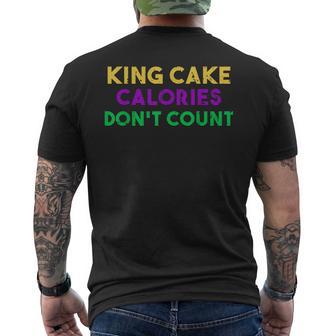 King Cake Calories Don't Count Mardi Gras Drinking Men's T-shirt Back Print - Monsterry