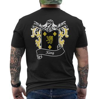 King Coat Of Arms Surname Last Name Family Crest Men's T-shirt Back Print - Monsterry AU