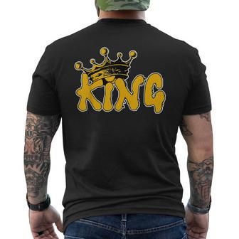 King Crown Gold Graffiti Men's T-shirt Back Print - Monsterry