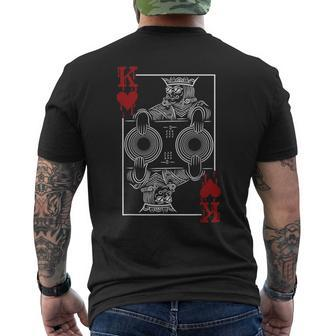 King Of Hearts Clubbing Disco Techno Outfit Dj King Card Men's T-shirt Back Print - Monsterry AU