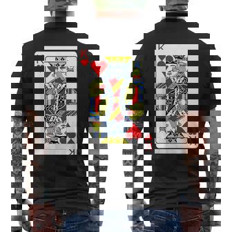 King Of Hearts Playing Card Group Costume Poker Player Men's T-shirt Back Print - Thegiftio UK