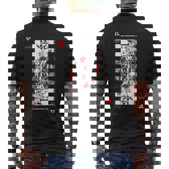King Of Hearts Valentines Day Cool Playing Card Poker Casino Men's T-shirt Back Print | Mazezy