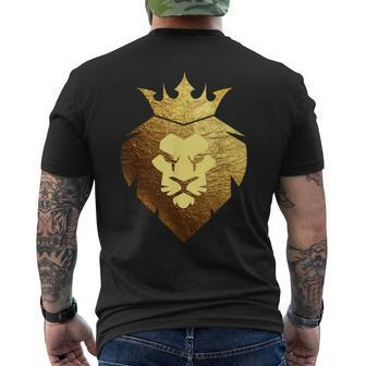 King Of The Jungle Gold King Lion Crown Men's T-shirt Back Print - Monsterry AU