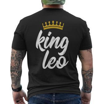 King Leo Crown Zodiac Sign Birthday Men's T-shirt Back Print - Monsterry DE