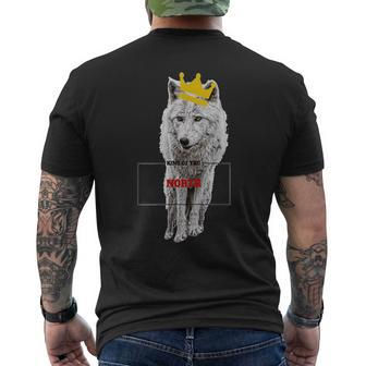 King Of The North Crown Wolf Direwolf Men's T-shirt Back Print - Monsterry