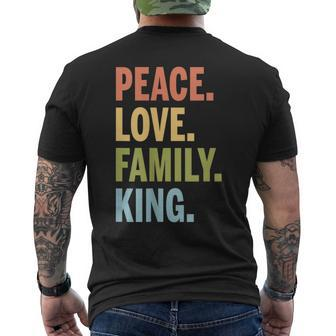 King Peace Love Family Matching Last Name Men's T-shirt Back Print - Monsterry AU