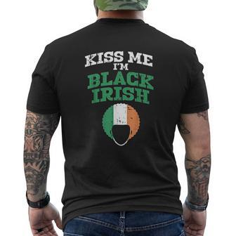 - Kiss Me Im Black Irish St Patricks Day Afro African Mens Back Print T-shirt - Thegiftio