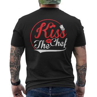 Kiss The Chef Cooking Bbq Men's T-shirt Back Print - Monsterry