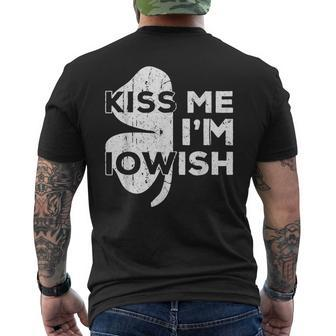 Kiss Me I'm Iowish Saint Patrick Day Men's T-shirt Back Print - Monsterry